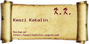 Keszi Katalin névjegykártya